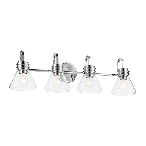 Kichler Farum 4 Light 34" Wall Mt Bath 4 Arm, Chrome/Clear - 55156CHCLR