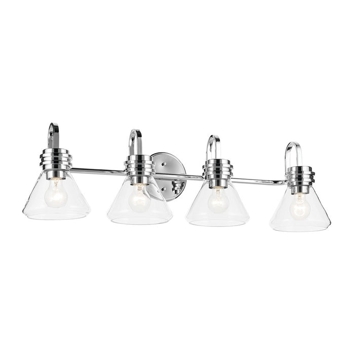 Kichler Farum 4 Light 34" Wall Mt Bath 4 Arm, Chrome/Clear - 55156CHCLR