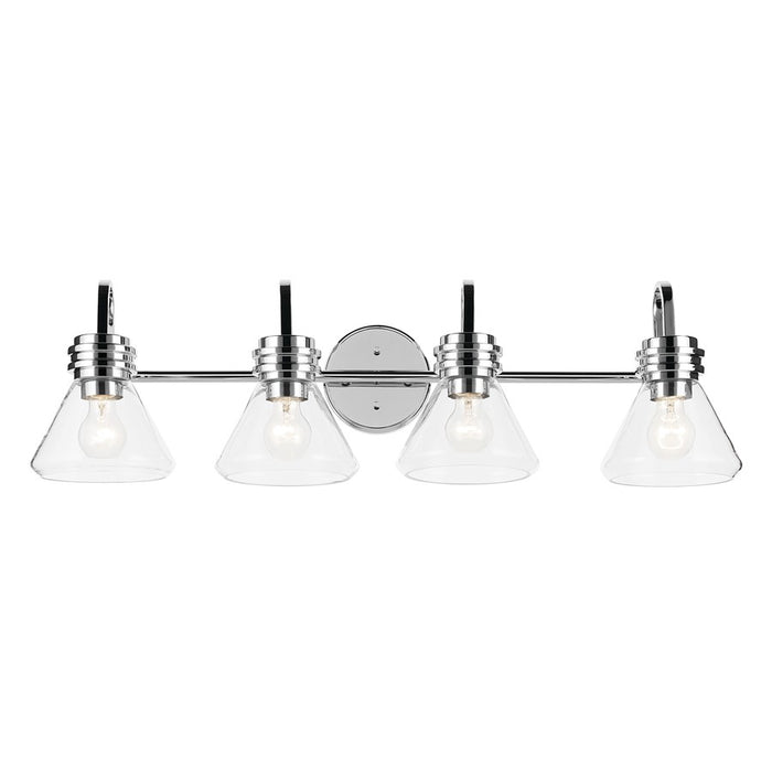 Kichler Farum 4 Light 34" Wall Mt Bath 4 Arm, Chrome/Clear