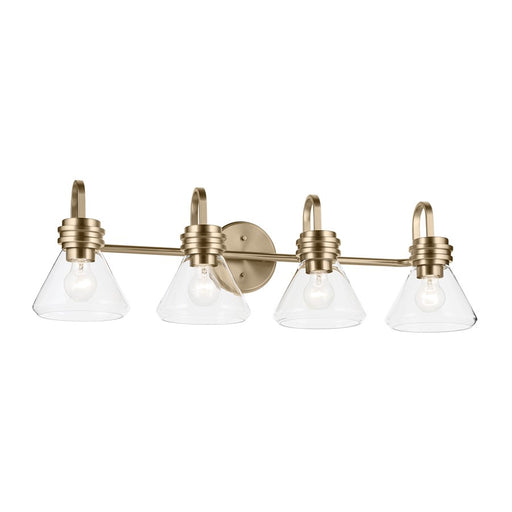 Kichler Farum 4 Light Wall Mt Bath 4 Arm, Champagne Bronze/Clear - 55156CPZCLR