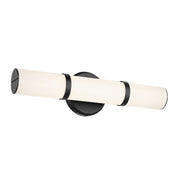 Kichler Rosh 1 Light 18" Wall Sconce, Black/White - 55187BKLED