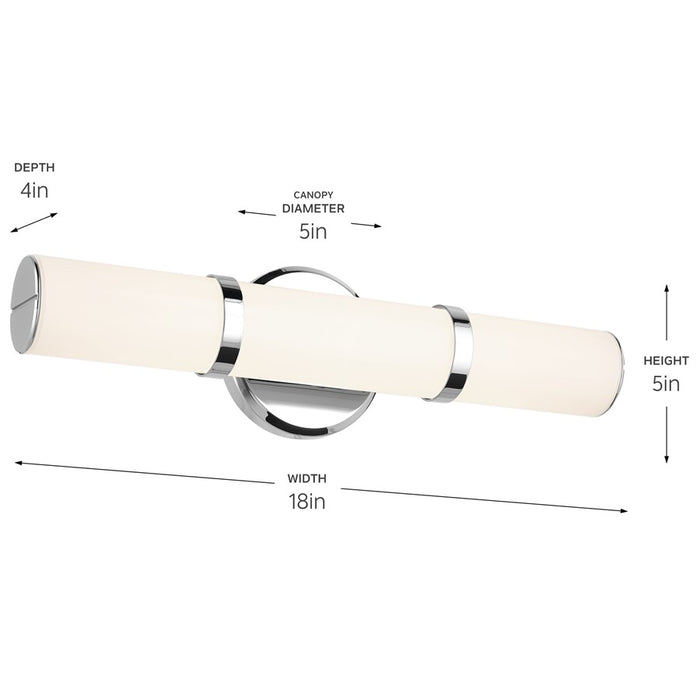 Kichler Rosh 1 Light Wall Sconce, Chrome/White