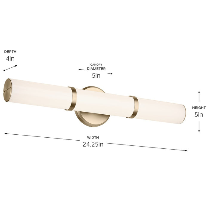 Kichler Rosh 1 Light 24" Linear Bath, Champagne Bronze/White