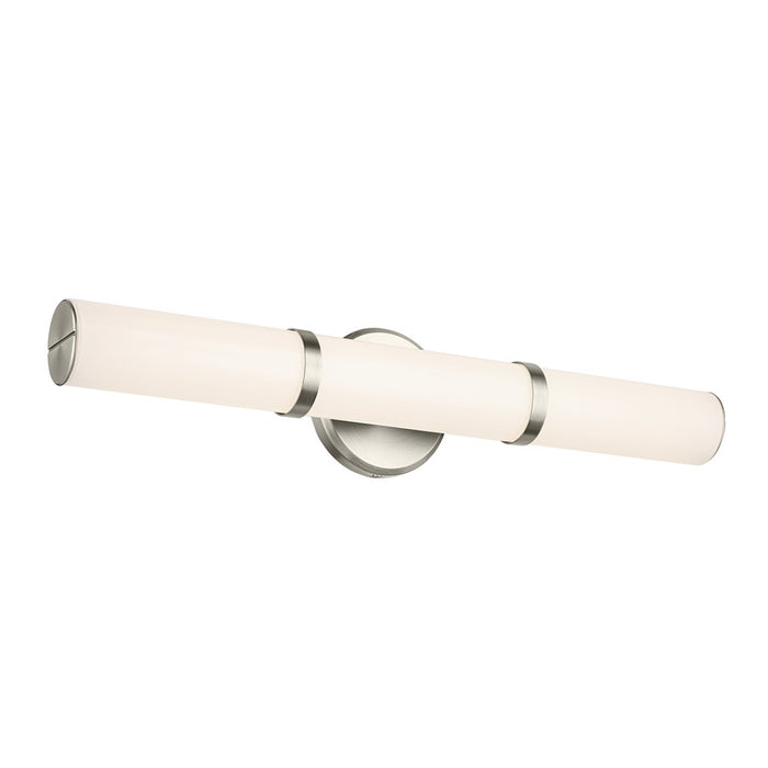 Kichler Rosh 1 Light Linear Bath Medium, Brushed Nickel/White - 55188NILED