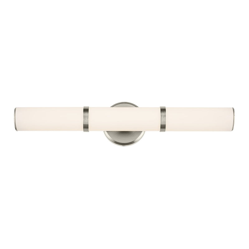 Kichler Rosh 1 Light Linear Bath Medium, Brushed Nickel/White