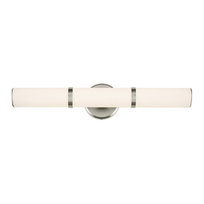 Kichler Rosh 1 Light Linear Bath Medium, Brushed Nickel/White