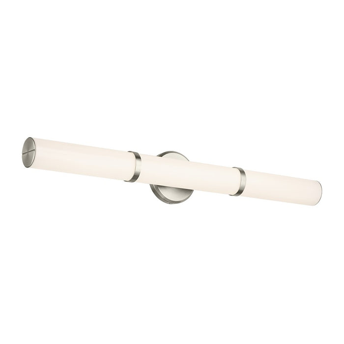 Kichler Rosh 1 Light Linear Bath Large, Brushed Nickel/White - 55189NILED