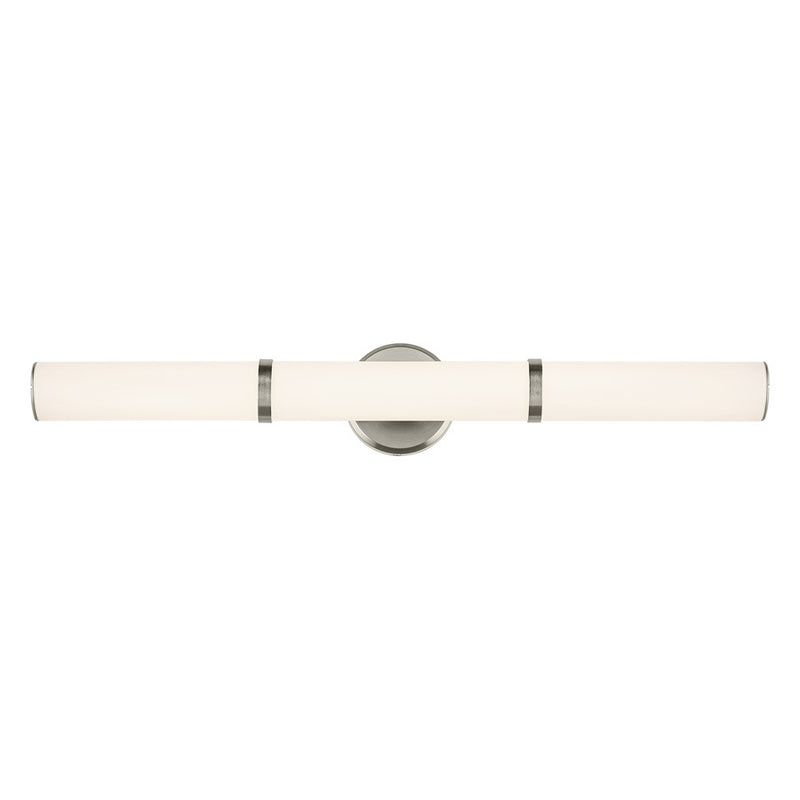 Kichler Rosh 1 Light Linear Bath Large, Brushed Nickel/White