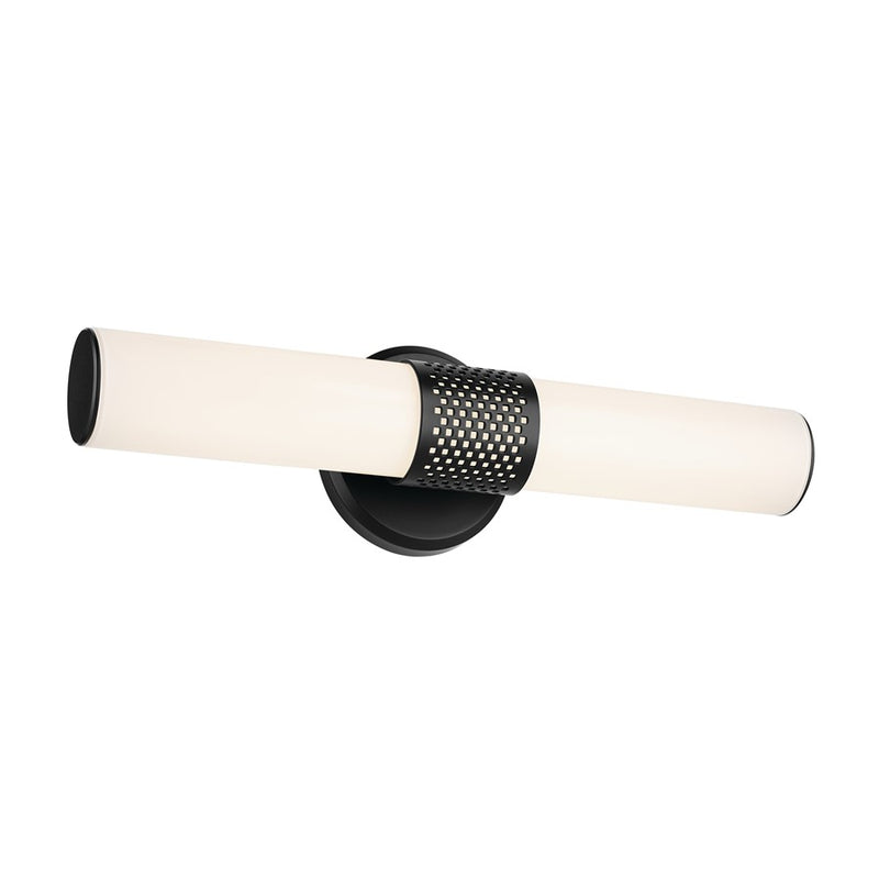 Kichler Sashi 1 Light 18" Wall Sconce, Black/White - 55191BKLED