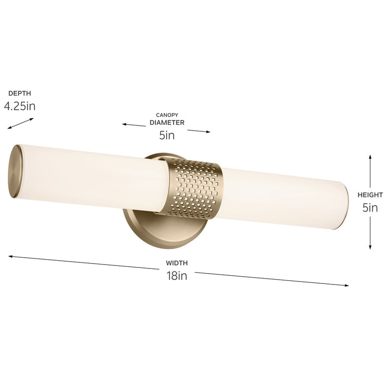 Kichler Sashi 1 Light Wall Sconce, Champagne Bronze/White