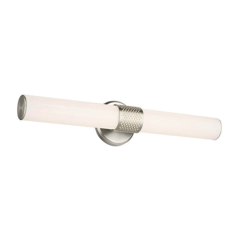 Kichler Sashi 1 Light 24" Linear Bath, Brushed Nickel/White - 55192NILED