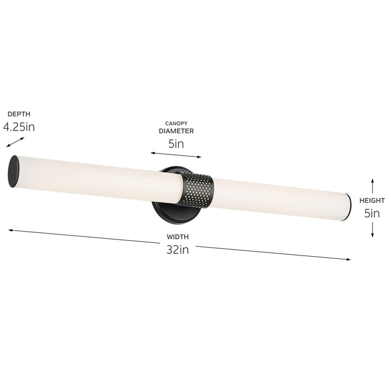 Kichler Sashi 1 Light Linear Bath Large, Black/White