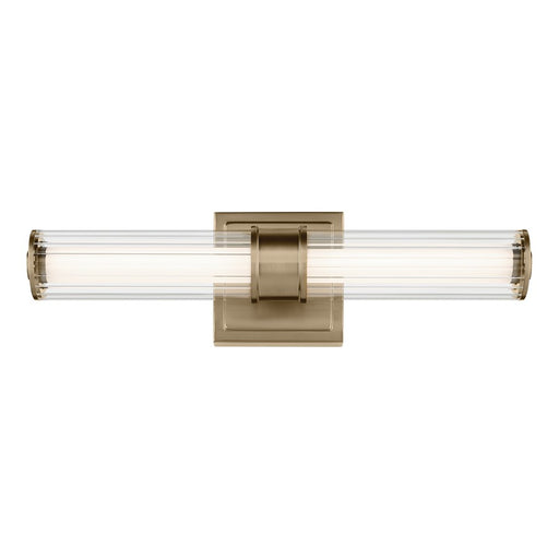 Kichler Laurene 2 Light 19" Wall Sconce, Bronze/Clear Fluted