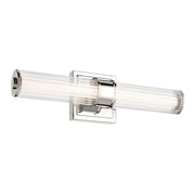 Kichler Laurene 2 Light 19" Wall Sconce, Nickel/Clear Fluted - 55195PNLED