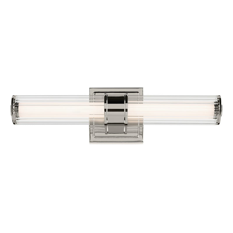 Kichler Laurene 2 Light 19" Wall Sconce, Nickel/Clear Fluted