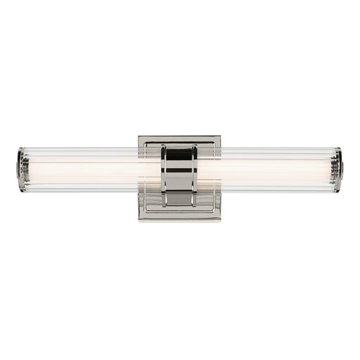 Kichler Laurene 2 Light 19" Wall Sconce, Nickel/Clear Fluted