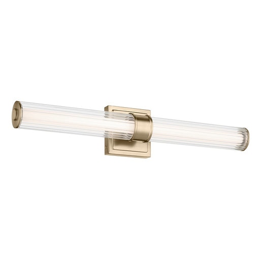 Kichler Laurene 2 Light 27" Linear Bath, Bronze/Clear Fluted - 55196CPZLED