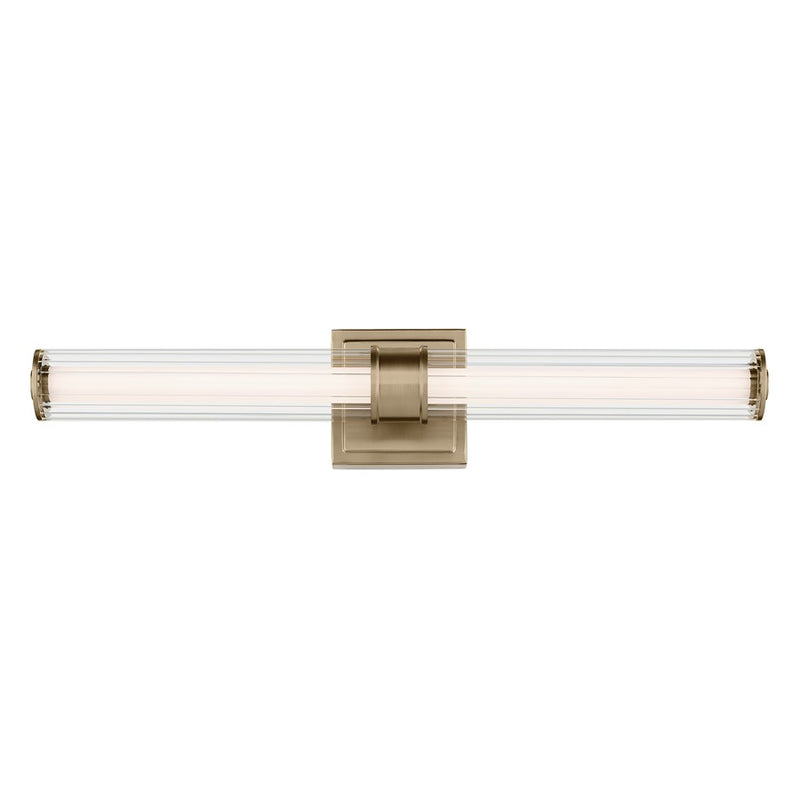 Kichler Laurene 2 Light 27" Linear Bath, Bronze/Clear Fluted