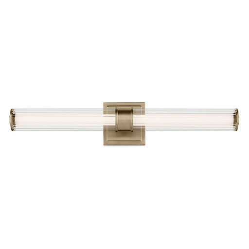 Kichler Laurene 2 Light 27" Linear Bath, Bronze/Clear Fluted