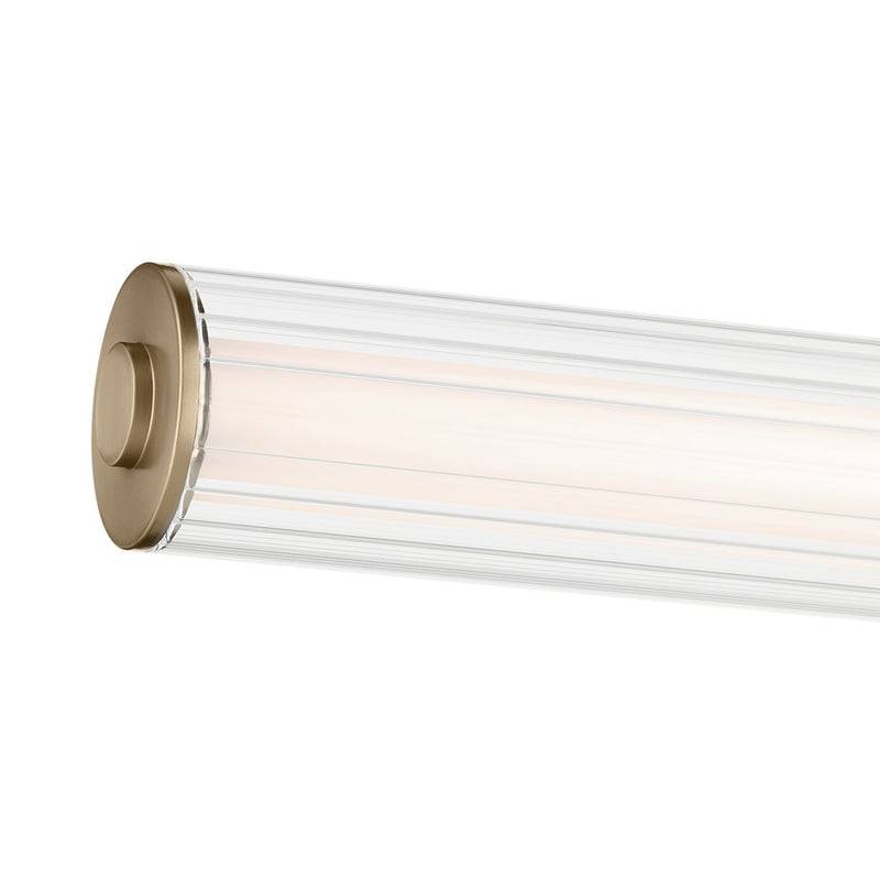 Kichler Laurene 2 Light 27" Linear Bath, Bronze/Clear Fluted