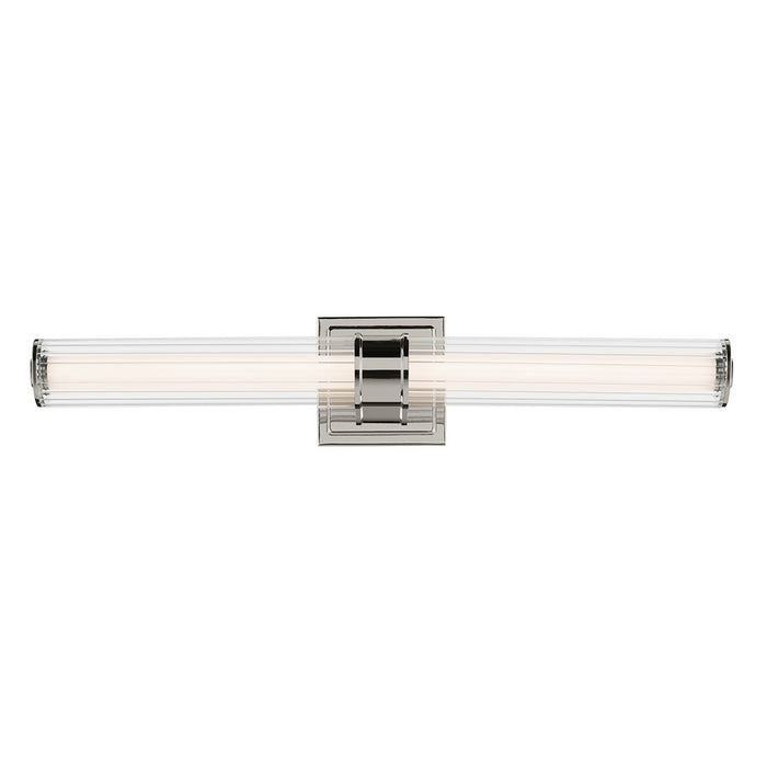 Kichler Laurene 2 Light 27" Linear Bath, Nickel/Clear Fluted - 55196PNLED
