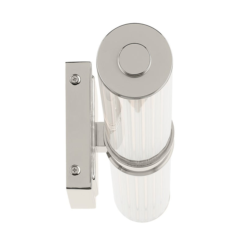 Kichler Laurene 2 Light 27" Linear Bath, Nickel/Clear Fluted
