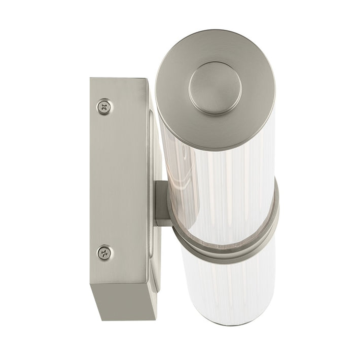 Kichler Laurene 2 Light Linear Bath Large, Nickel/Clear Fluted