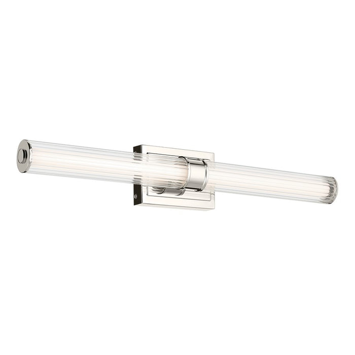 Kichler Laurene 2 Light 31" Linear Bath Large, Nickel/Clear Fluted - 55197PNLED