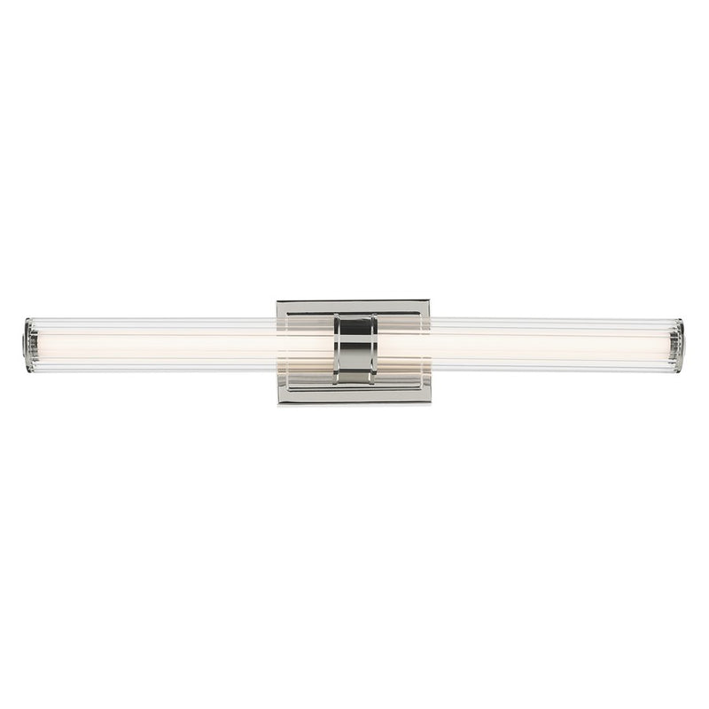 Kichler Laurene 2 Light 31" Linear Bath Large, Nickel/Clear Fluted