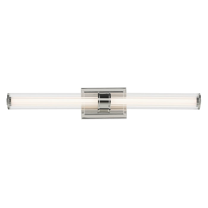 Kichler Laurene 2 Light 31" Linear Bath Large, Nickel/Clear Fluted