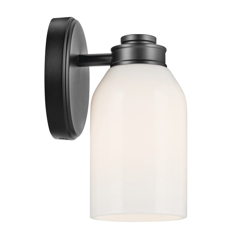 Kichler Shae 1 Light Wall Sconce, Black/Cased Opal