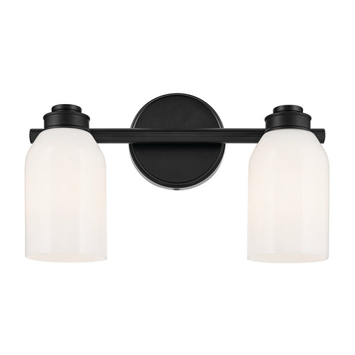 Kichler Shae 2 Light Wall Mt Bath 2 Arm, Black/Cased Opal