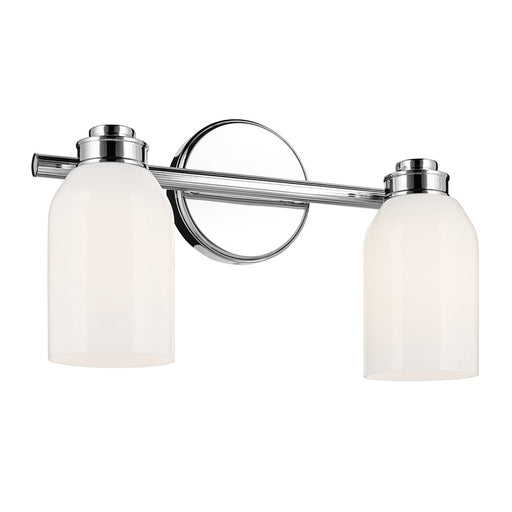 Kichler Shae 2 Light 15" Wall Mt Bath 2 Arm, Chrome/Cased Opal - 55201CH