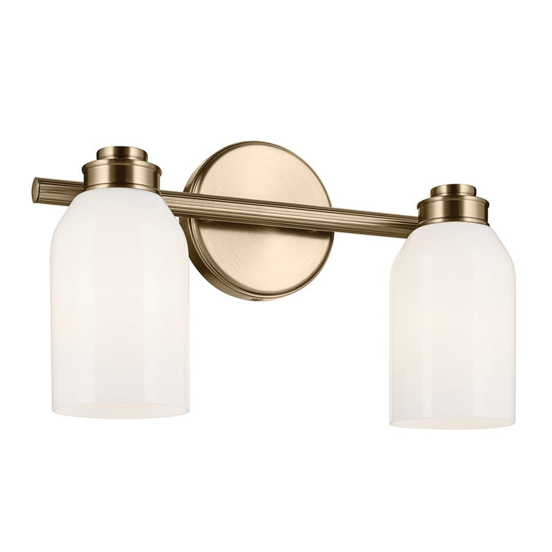 Kichler Shae 2 Light Wall Mt Bath 2 Arm, Champagne Bronze/Cased Opal - 55201CPZ