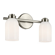 Kichler Shae 2 Light 15" Wall Mt Bath 2 Arm, Brushed Nickel/Cased Opal - 55201NI