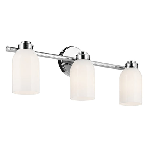 Kichler Shae 3 Light 24" Wall Mt Bath 3 Arm, Chrome/Cased Opal - 55202CH
