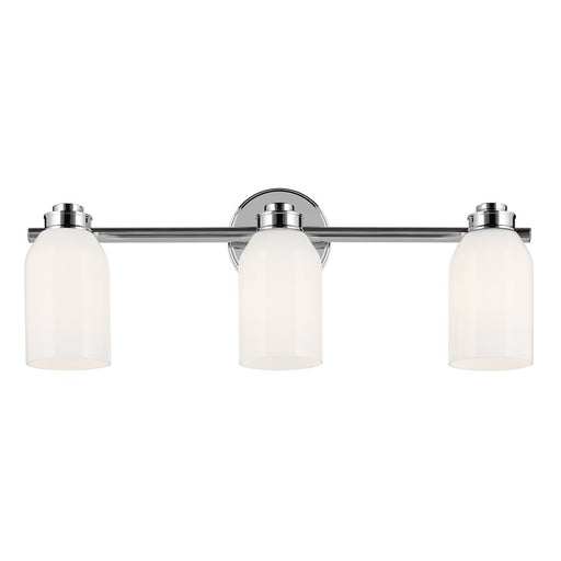 Kichler Shae 3 Light 24" Wall Mt Bath 3 Arm, Chrome/Cased Opal