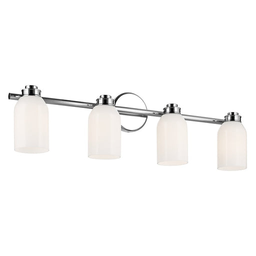 Kichler Shae 4 Light 31" Wall Mt Bath 4 Arm, Chrome/Cased Opal - 55203CH