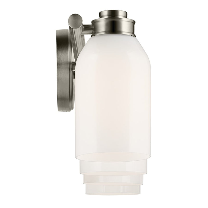 Kichler Shae 32in Wide 4-Light Vanity Light | Modern Coastal Brushed Nickel & Cased Opal Glass | Bathroom Vanity Light | Dimmable | Model 55203NI
