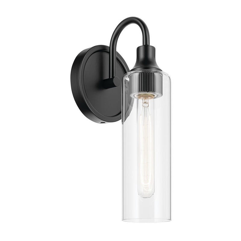 Kichler Kavi 1 Light Wall Sconce, Black/Clear - 55209BK