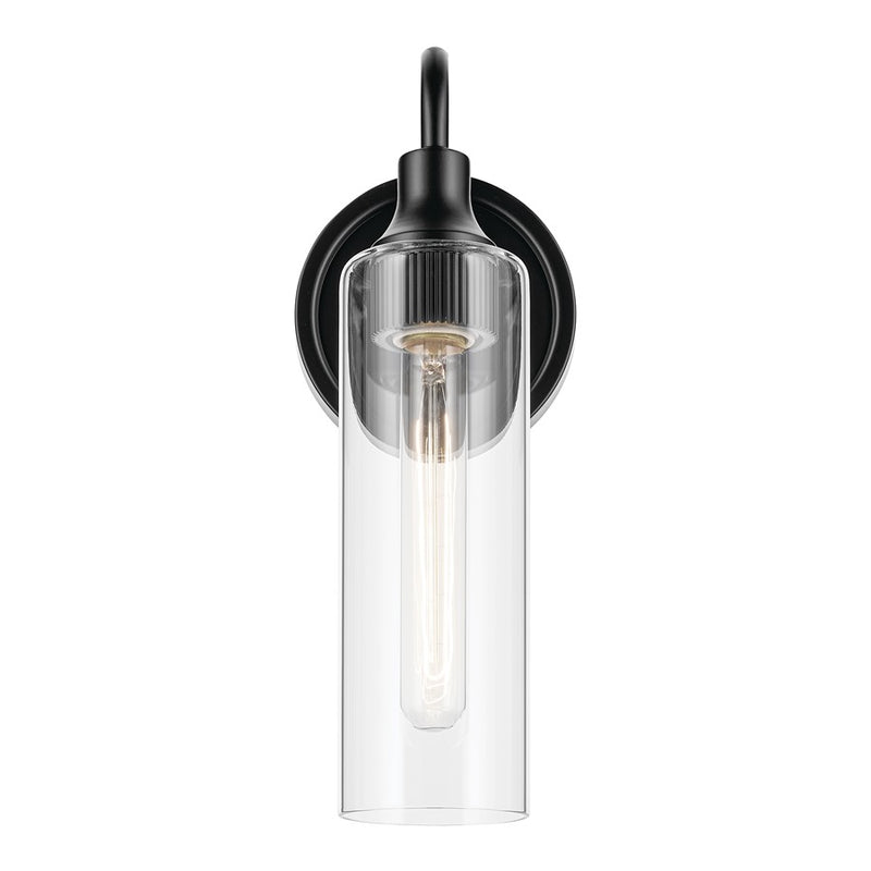 Kichler Kavi 1 Light Wall Sconce, Black/Clear