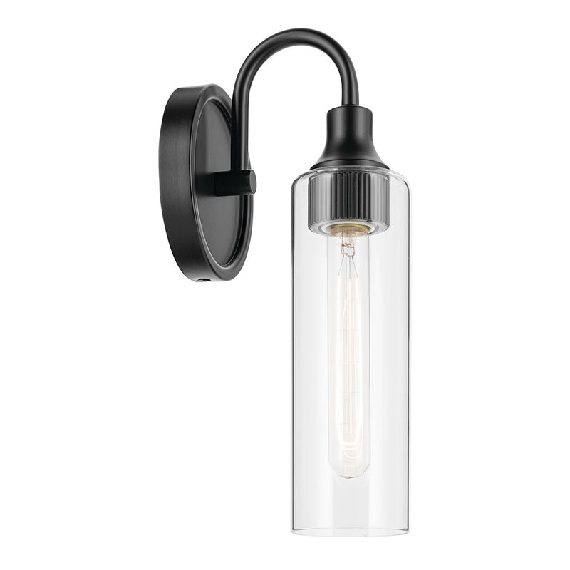 Kichler Kavi 1 Light Wall Sconce, Black/Clear