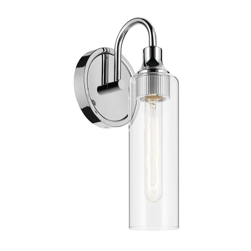 Kichler Kavi 1 Light 13" Wall Sconce, Chrome/Clear - 55209CH