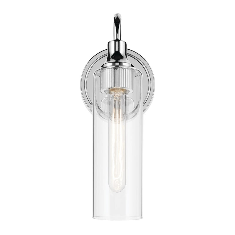 Kichler Kavi 1 Light 13" Wall Sconce, Chrome/Clear