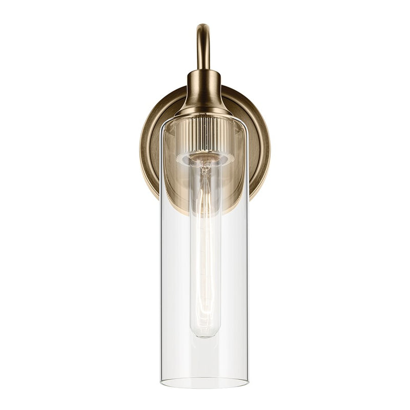Kichler Kavi 1 Light Wall Sconce, Champagne Bronze/Clear