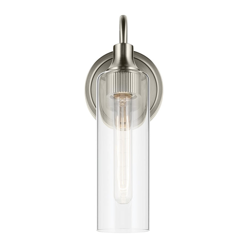Kichler Kavi 1 Light 13" Wall Sconce, Brushed Nickel/Clear