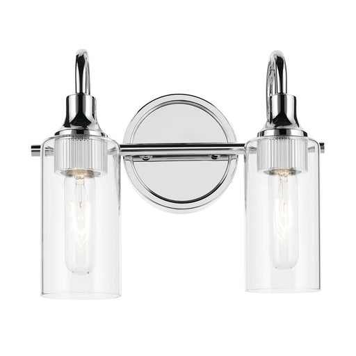 Kichler Kavi 2 Light 13" Wall Mt Bath 2 Arm, Chrome/Clear