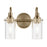 Kichler Kavi 2 Light Wall Mt Bath 2 Arm, Champagne Bronze/Clear