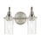 Kichler Kavi 2 Light 12.5in Vanity Light | Modern Brushed Nickel & Clear Glass | Bathroom Vanity &amp; Powder Room | 2-T10 Bulbs, Dimmable | Model 55210NI