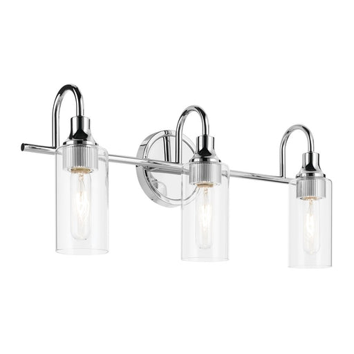 Kichler Kavi 3 Light Wall Mt Bath 3 Arm, Chrome/Clear - 55211CH